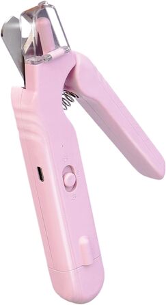 Ножиці для обрізання кігтів собак та котів з підсвіткою, рожеві – ергономічні, 2-в-1