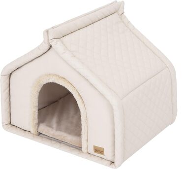 Будинок для собак та котів, великий, 42 x 32 см, бежевий