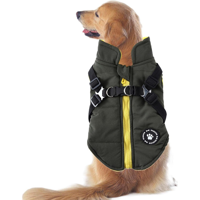 Зимовий теплий одяг для собак (бавовна, зелений, S) - водонепроникний, вітронепроникний, двосторонній