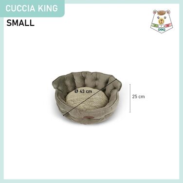 Ліжко для собак та котів Haustierbett - 3 розміри, знімний чохол, прання в машині - King Beige, Small 43 см