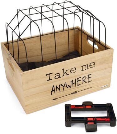 Дерев'яний велосипедний кошик Beeztees K&Bz, 45 x 33 x 45 см, чорний