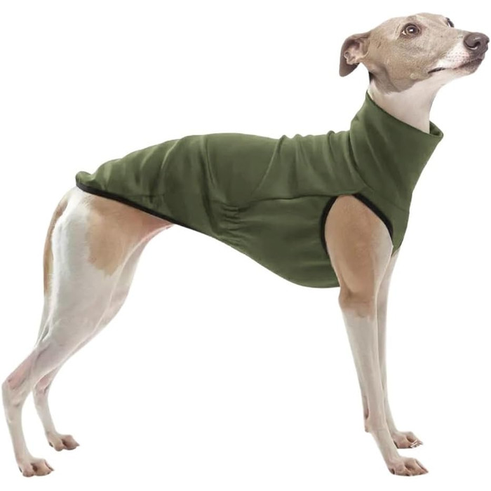 Тепла жилетка для Whippet, італійський віндгорн, одяг для собак, розмір L, Military Green