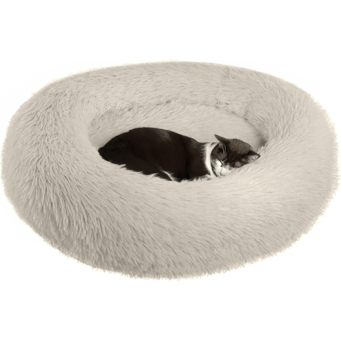 Кругле ліжко для собак, м'яке гніздо-лежанка для тварин, діаметр 60 см