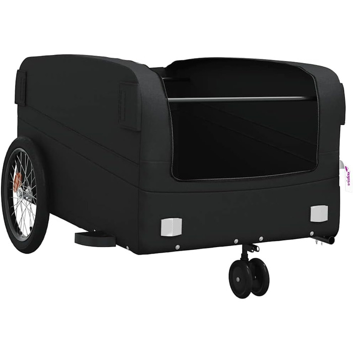 Причіп для велосипеда, вантажний/для собак, чорний, 45 кг, сталь. Підходить для покупок, подорожей, легко збирається