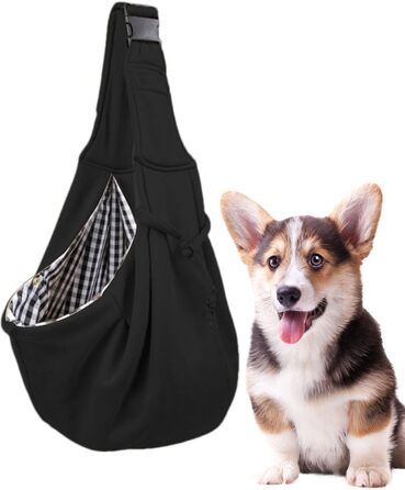 Сумка для собак – переноска через плече для маленьких собак, чорна | для подорожей та прогулянок