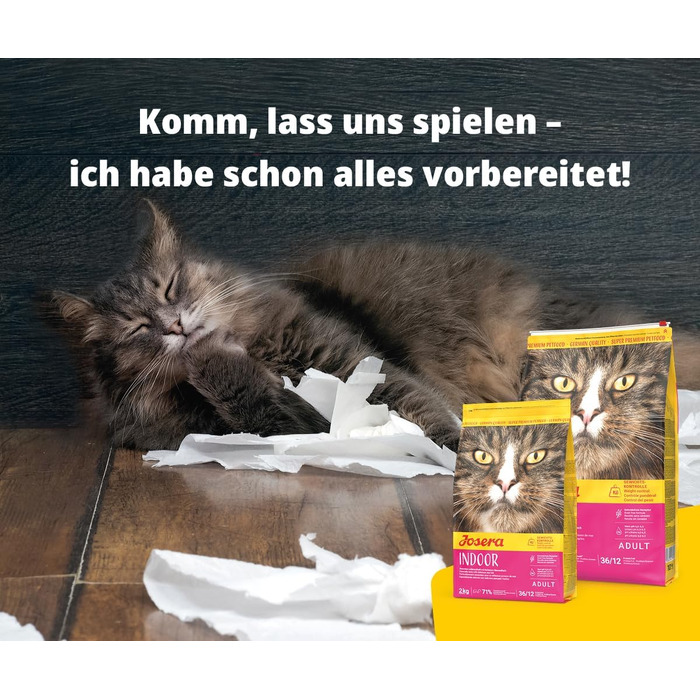 Сухий корм для котів Josera Indoor з птицею та рибою для дорослих, 10 кг
