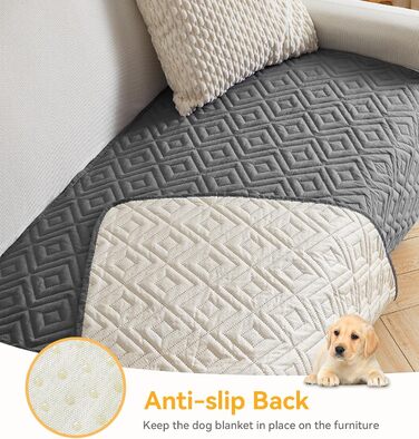 Водонепроникний килимок для собак, антиковзкий та пральний, ковдра для собак та котів, захисна ковдра від шерсті та подряпин для дивану, ліжка, автокрісла (Сірий, 127x152 см)