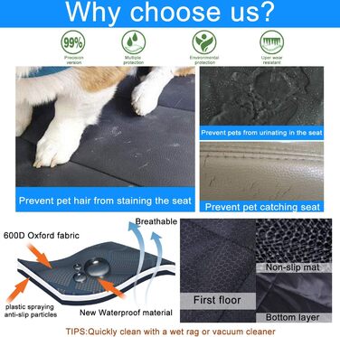 Захист для автосидіння для собак Fityou, вологостійкий, 137x124.5 см