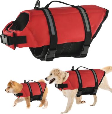 Жилет рятувальний для собак FainFun Orange, для малих та великих, регульований розмір, Ripstop, світловідбивачі, сильний плавучість