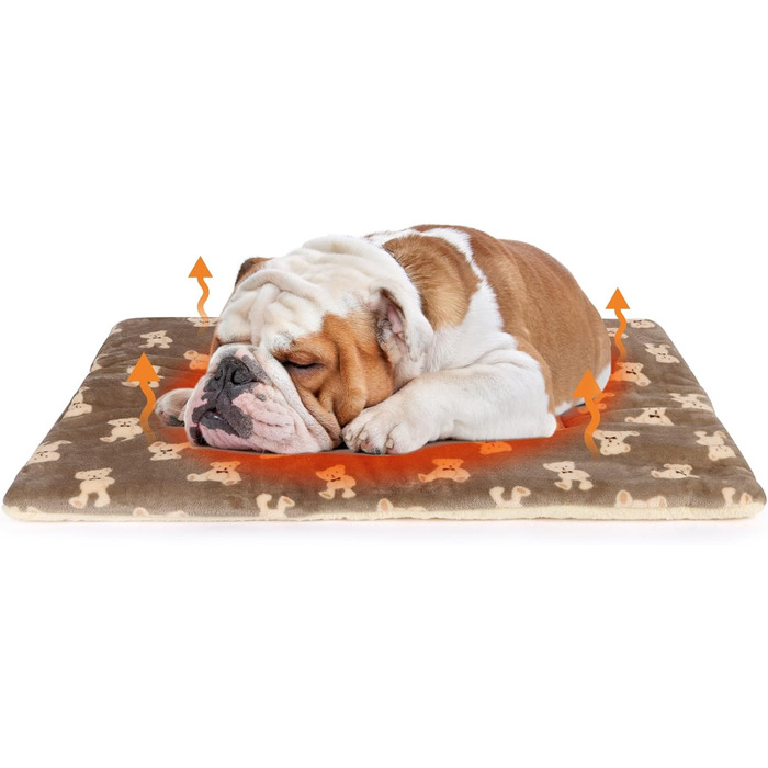 М'який лежак для собак у переносці 80x60 см, лежанка для собак у клітці, ковдра для домашніх тварин, підходить для середніх собак та котів (чистий сірий, плюшеві ведмедики)