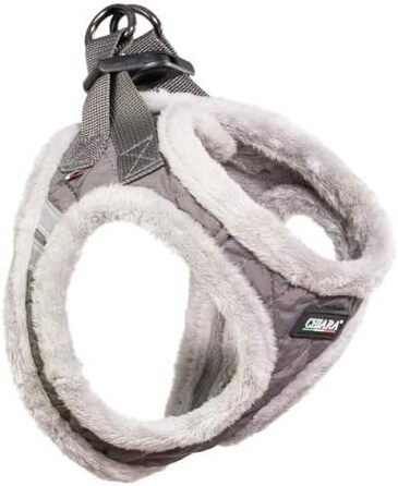 М'який шлейка для собак CHIARA MIA, XXS (сірий, водонепроникний, з регулюванням на липучці, світловідбиваючі смуги)