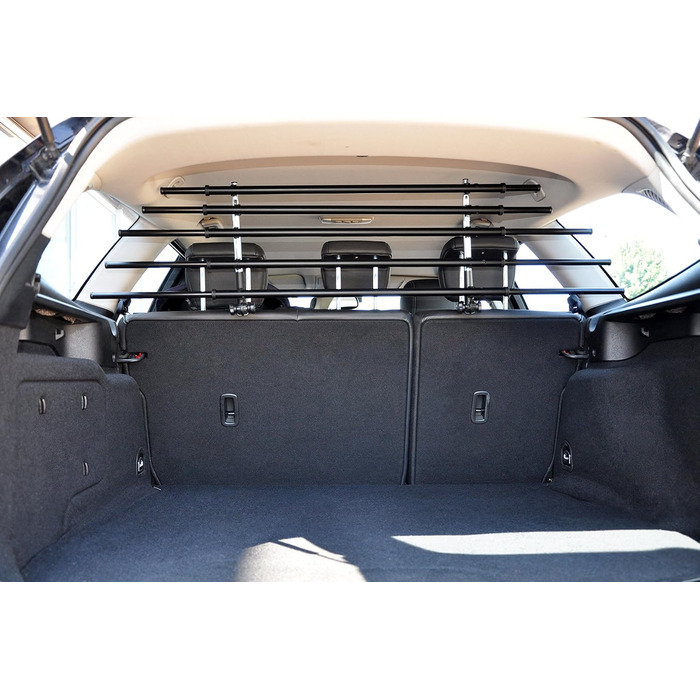 Бар'єр для собак у багажник Dobar® 62200 - складаний, універсальний, для автомобіля, з нержавіючої сталі, 28-36 x 82-141 см, чорний