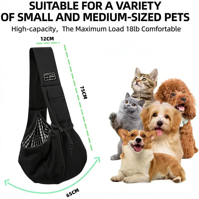 Транспортна сумка для собак та інших домашніх тварин до 15 кг Mymai - сірий/чорний колір