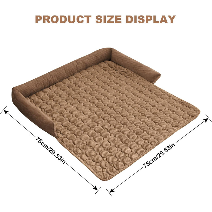 Захисний чохол на диван для тварин LiveGo: м'яка, миюча, антиковзаюча, 70x70x12 см, колір кавовий