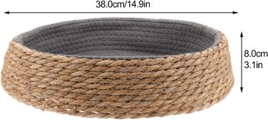 Кругле ліжко для собак та котів POPETPOP з ротангу, 35x35x8 см - миється та дихає, ідеально для вітальні та спальні