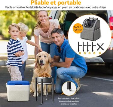 Підвищена підставка для миски для собак, регульована, висота 15-28 см, 4 положення, кріплення для годівниці для собак, для великих, середніх та малих собак