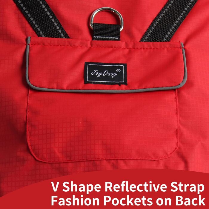 Преміум дощовик для собак з капюшоном, розмір S (Small), червоний. Дощовик для маленьких собак, для активного відпочинку, водонепроникний, з кишенями.