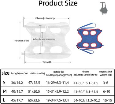 Гамак для грумінгу собак та котів, пристрій для стрижки нігтів, гамак для догляду за тваринами (M)