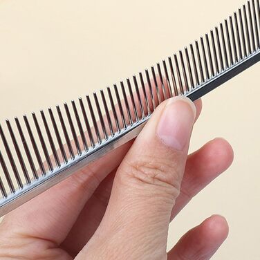 Гребінець для собак та котів Flohkamm | Щітка для догляду за шерстю, аксесуари для тварин, для літніх собак, довгошерстих порід, щоденне використання, сезон линьки (срібний)