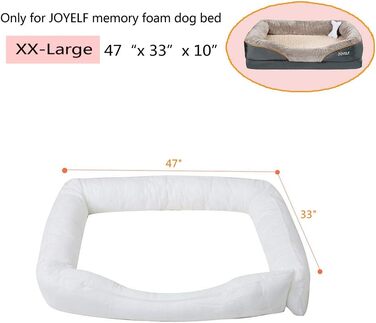 Ортопедичне ліжко для собак JOYELF з memory foam, подушка для шиї, XL (100x75 см)