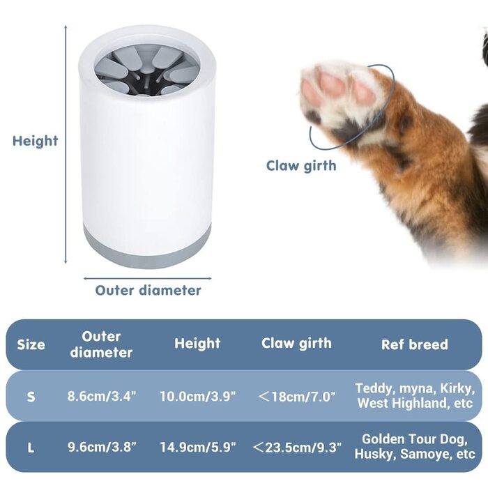 Очисник лап для собак, знімний, портативний, з м'якими силіконовими щетинками для маленьких та середніх тварин