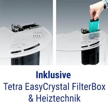 Акваріум Tetra Explorer Line 60 л, комплект: LED-освітлення, обладнання, корм і засоби догляду, вигнута передня стінка, чорний колір