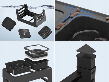 Миска для собак та котів: антиковзаюча, з регульованою висотою підставки та системою сповільнення їжі