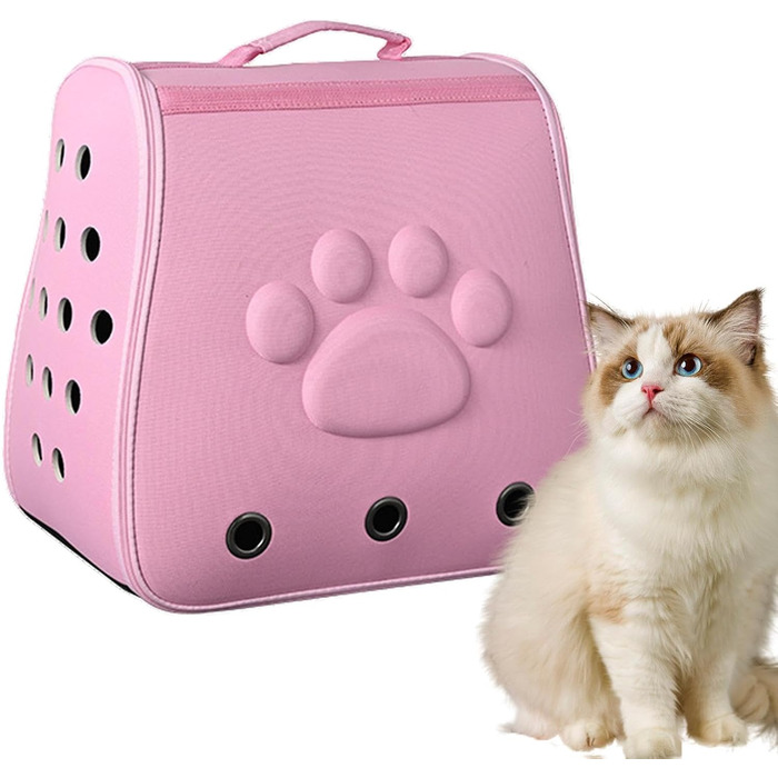 Транспортер для котів та цуценят: легка, дихаюча переноска для котів та собак (рожевий)