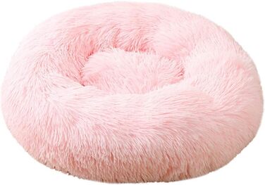Кругла лежанка для собак Chickwin, м'яка плюшева, ковзаюча база, також підходить для котів, розмір та колір обираються (світло-рожевий, 80 см)