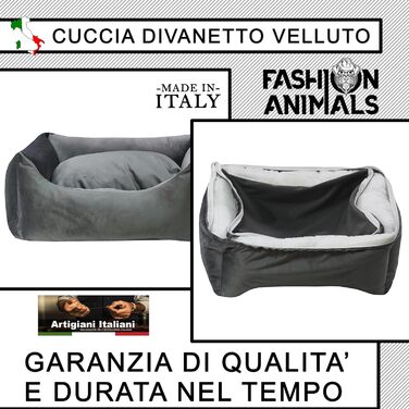 М'яке лежанка для собак та котів з блискавкою – знімне покриття з бавовняного полотна – 2 розміри (M, сірий)