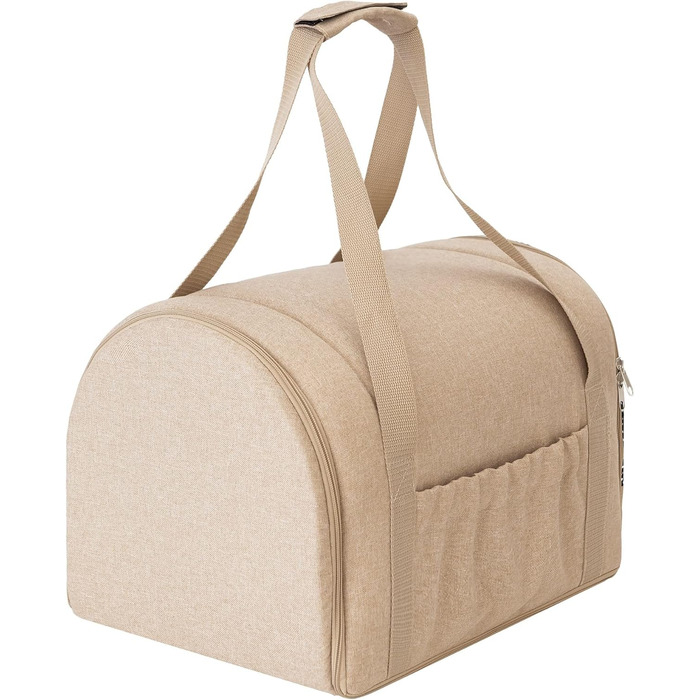 Транспортна сумка для собак та котів, сумка-переноска для тварин, Beige, 31x49x31 см, еко-лляна тканина