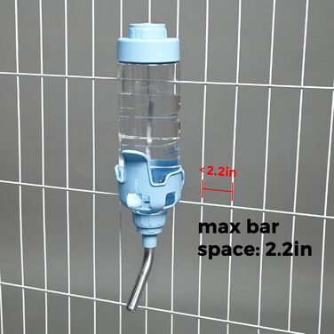 Автопоїлка Vannon для собак і котів, 425 мл, BPA-free, протикрапельна, для клітки, діаметр насадки 12 мм, синя