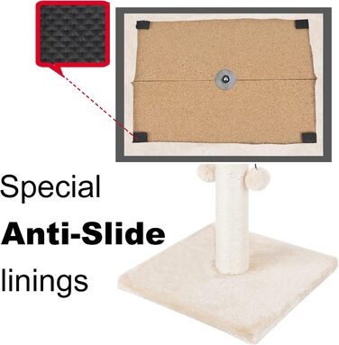 Котячий будиночок Dimaka з натурального сизалю, 73 см, 4 іграшки, для великих котів, бежевий