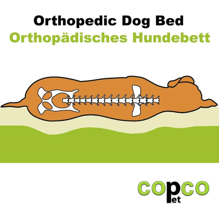 Ортопедичне собаче ліжко CopcoPet з м'якої тканини, легко миється - для великих собак, з неслизьким дном - захищає суглоби, кошик для собак XXL, чорний/сірий, 110 x 90 см