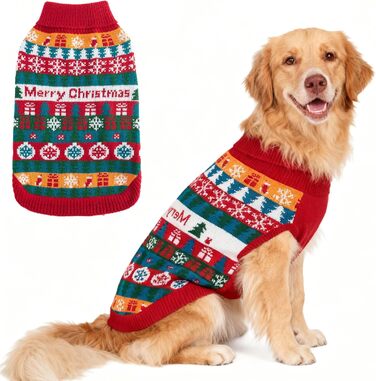 Пуловер для собак EXPAWLORER на Новий рік: теплий, модний, для маленьких, середніх та великих собак, XL X-Large