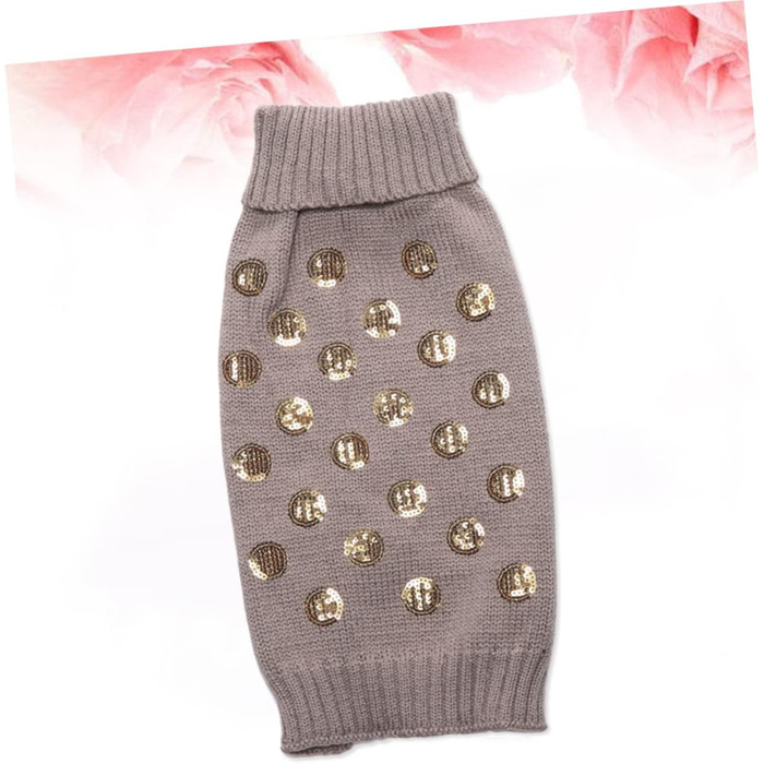 В'язаний пуловер для собак Angoily - теплий одяг для домашніх тварин, зимова колекція, великий дизайн, зручний для собак сірого кольору