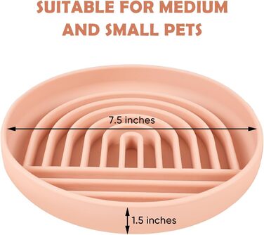 Силіконова миска для собак Slow Food, проти блювоти, не ковзає, рожева