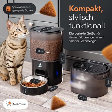 Автоматичний годівниця та поїлка для котів 2в1 з Wi-Fi, 3L, без сонячних панелей, керування через додаток