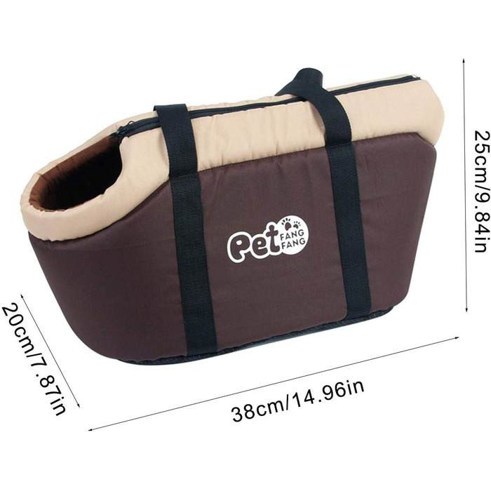 Дихаюча переноска для собак з знімним подушкою, переноска для домашніх тварин для покупок, походів, подорожей, прогулянок, портативна сумка-переноска для маленьких та середніх собак, котів, цуценят (Колір: Коричневий)