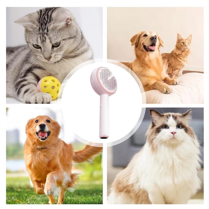 Щітка для догляду за котами з водою, для довгошерстих котів, рожева