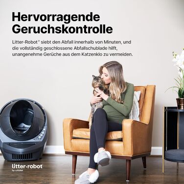 Автоматичний туалет для котів Litter-Robot 3 Connect Whisker, сірий, самочистка, антипах, для будь-якого грудкуватого наповнювача