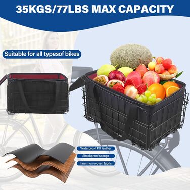 Задній велосипедний кошик, складаний, металевий з водонепроникним чохлом, для собак, домашніх тварин, E-bike, mountain bike, city bike, cruiser