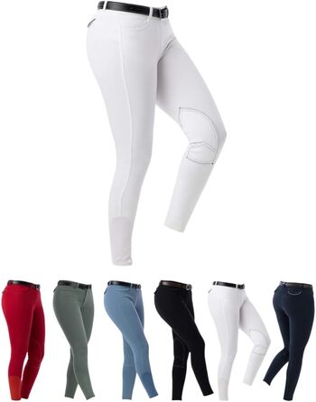 Верхні штани для їзди верхи Riding World Alexandrie для жінок та дітей | Еластичні штани для верхової їзди з накладкою на колінах | з кишенями спереду | Легінси для верхової їзди в шести кольорах | Екіпірування для верхової їзди розмір 104-176 та 32-44 | 