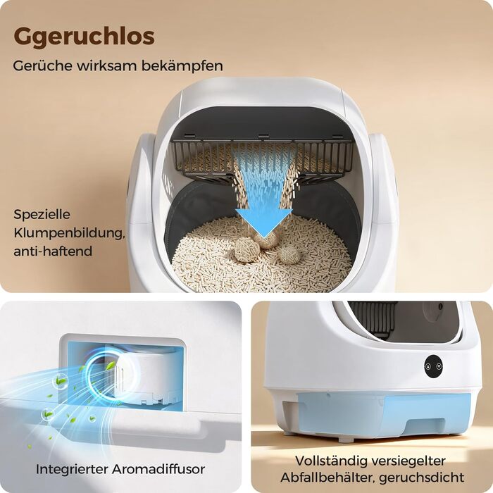 Автоматичний лоток для котів Katzenklo Selbstreinigend з контролем запаху, сенсорами та керуванням через додаток - для великих котів