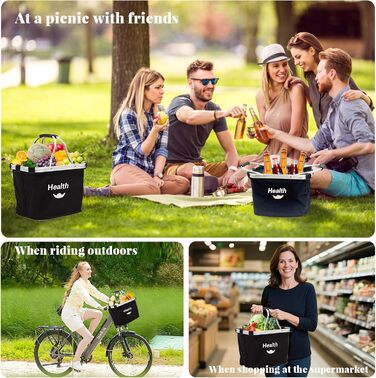 Складаний велосипедний кошик на кермо для собак, покупок, пікніків. З адаптером для керма