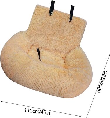 Автокрісло для собак, лежанка для собак у машину, м'яке автокрісло для тварин з ременем безпеки, переноска для собак, авто лежанка для маленьких, середніх та великих собак (персиковий, великий)