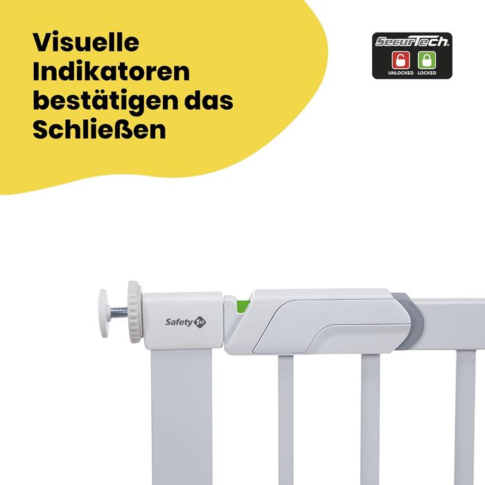 Захисні ворота Safety 1st Auto Close - автоматичне закривання, без свердління, 73-80 см (розширюється до 136 см), двостороння фіксація, білий колір (Flat Step)