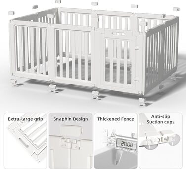Клітка для собак LoveTail з прозорими стінками, біла, 77 см, 30.5 см, для внутрішнього та зовнішнього використання