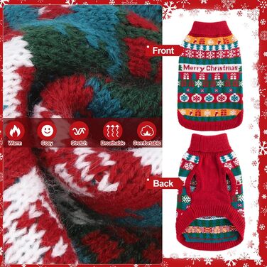 Пуловер для собак EXPAWLORER на Новий рік: теплий, модний, для маленьких, середніх та великих собак, XL X-Large