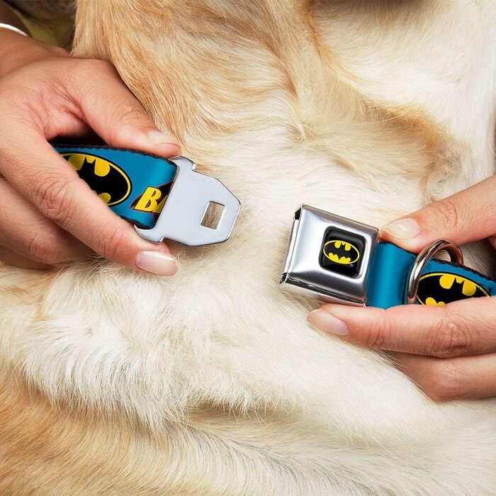 Нашийник Buckle Down BMC Batman для собак, чорний/жовтий, міцний нейлон